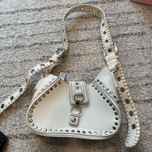 Urban Outfitters White Studded Shoulder Bag